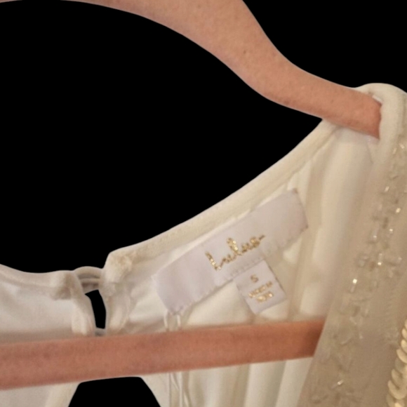 NWT - Lulus Luxe Bridal - White Beaded Long Sleeve Maxi Dress - Size Small - Picture 8 of 15